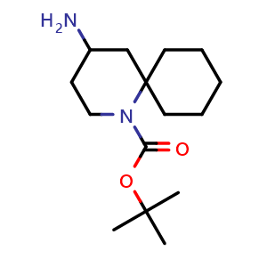 Chemical structure of tert-butyl 4-amino-1-azaspiro[5.5]undecane-1-carboxylate , CAS 929971-83-5, AChemBlock Q57259