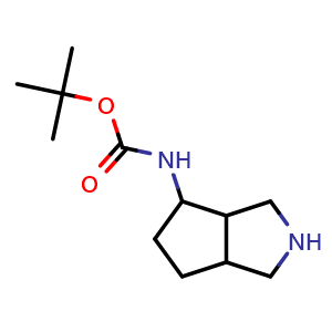 Chemical structure of tert-butyl (octahydrocyclopenta[c]pyrrol-4-yl)carbamate , CAS 185693-12-3, AChemBlock Q57264