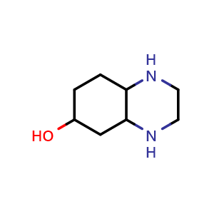 Chemical structure of decahydroquinoxalin-6-ol , CAS 1427378-50-4, AChemBlock Q57266
