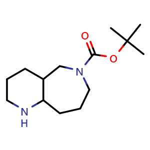 Chemical structure of tert-butyl decahydro-6H-pyrido[3,2-c]azepine-6-carboxylate , CAS 1784016-95-0, AChemBlock Q57275