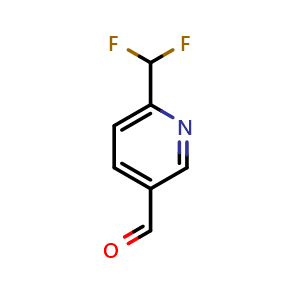 Chemical structure of 6-(difluoromethyl)nicotinaldehyde , CAS 946578-32-1, AChemBlock Q57294