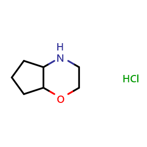 Chemical structure of octahydrocyclopenta[b][1,4]oxazine hydrochloride , CAS 1197767-62-6, AChemBlock Q57305