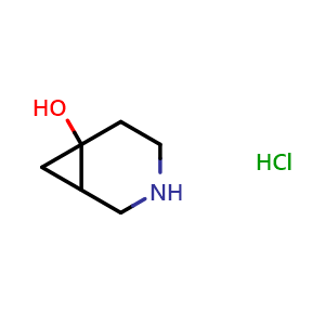 Chemical structure of 3-azabicyclo[4.1.0]heptan-6-ol hydrochloride , CAS 1803562-22-2, AChemBlock Q57314