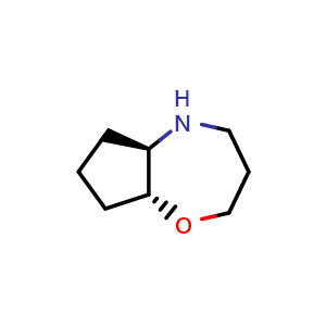 Chemical structure of (5aR,8aR)-octahydro-2H-cyclopenta[b][1,4]oxazepine , CAS 1820574-91-1, AChemBlock Q57395