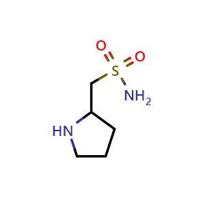 Chemical structure of pyrrolidin-2-ylmethanesulfonamide , CAS 1247347-73-4, AChemBlock Q57396
