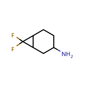 Chemical structure of 7,7-difluorobicyclo[4.1.0]heptan-3-amine , CAS 1393572-09-2, AChemBlock Q57448