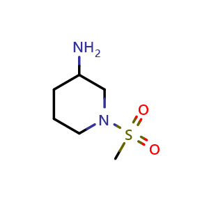 Chemical structure of 1-(methylsulfonyl)piperidin-3-amine , CAS 934107-80-9, AChemBlock Q57486