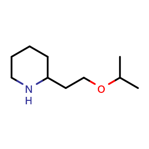 Chemical structure of 2-(2-isopropoxyethyl)piperidine , CAS 1018628-43-7, AChemBlock Q57494