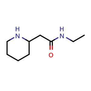 Chemical structure of N-ethyl-2-(piperidin-2-yl)acetamide , CAS 102308-44-1, AChemBlock Q57495