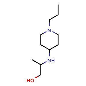 Chemical structure of 2-((1-propylpiperidin-4-yl)amino)propan-1-ol , CAS 1154899-57-6, AChemBlock Q57507