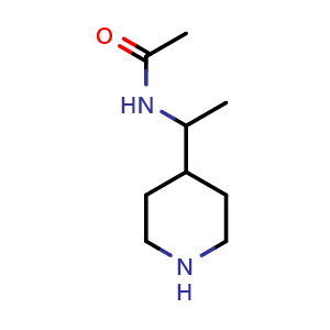 Chemical structure of N-(1-(piperidin-4-yl)ethyl)acetamide , CAS 1156253-30-3, AChemBlock Q57509