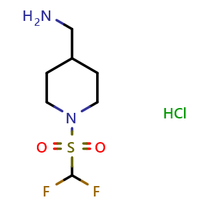 (1-((difluoromethyl)sulfonyl)piperidin-4-yl)methanamine hydrochloride