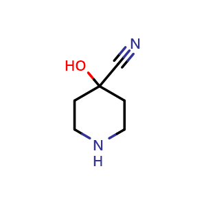 Chemical structure of 4-Hydroxypiperidine-4-carbonitrile , CAS 50289-03-7, AChemBlock Q57561