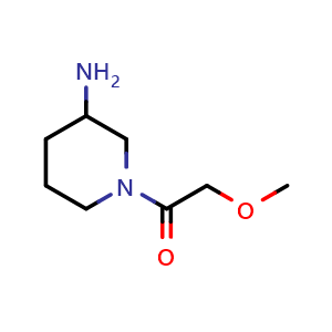 Chemical structure of 1-(3-aminopiperidin-1-yl)-2-methoxyethan-1-one , CAS 1249933-89-8, AChemBlock Q57572
