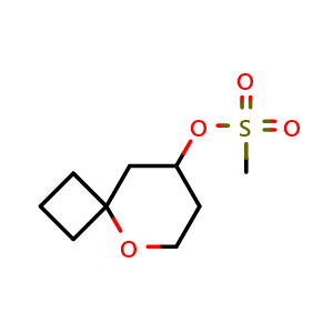 Chemical structure of 5-oxaspiro[3.5]nonan-8-yl methanesulfonate , CAS 1309366-15-1, AChemBlock Q57577