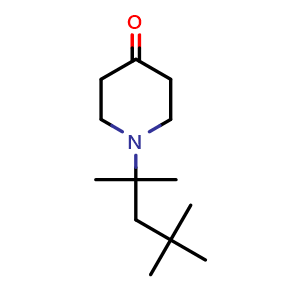 Chemical structure of 1-(2,4,4-trimethylpentan-2-yl)piperidin-4-one , CAS 494769-86-7, AChemBlock Q57597