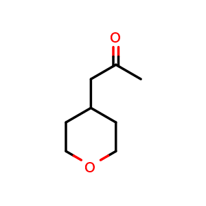 Chemical structure of 1-(tetrahydro-2H-pyran-4-yl)propan-2-one , CAS 86428-61-7, AChemBlock Q57610