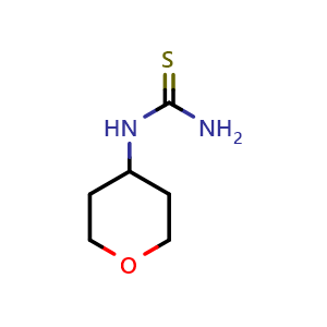 Chemical structure of 1-(tetrahydro-2H-pyran-4-yl)thiourea , CAS 1153229-49-2, AChemBlock Q57618