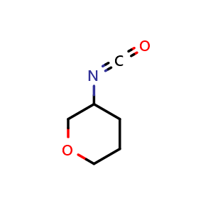 Chemical structure of 3-isocyanatotetrahydro-2H-pyran , CAS 1343929-58-7, AChemBlock Q57635