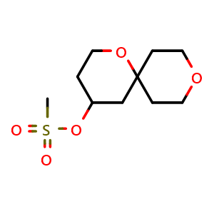 Chemical structure of 1,9-Dioxaspiro[5.5]undecan-4-yl methanesulfonate , CAS 503551-84-6, AChemBlock Q57643