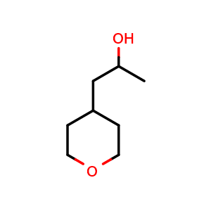 Chemical structure of 1-(tetrahydro-2H-pyran-4-yl)propan-2-ol , CAS 1251385-18-8, AChemBlock Q57644