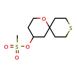 Chemical structure of 1-oxa-9-thiaspiro[5.5]undecan-4-yl methanesulfonate , CAS 503551-92-6, AChemBlock Q57670