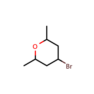 Chemical structure of 4-bromo-2,6-dimethyltetrahydro-2H-pyran , CAS 78726-17-7, AChemBlock Q57698