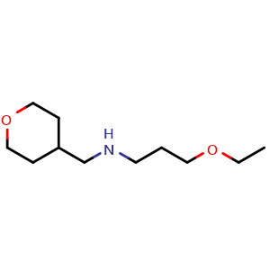 Chemical structure of 3-ethoxy-N-((tetrahydro-2H-pyran-4-yl)methyl)propan-1-amine , CAS 1250659-11-0, AChemBlock Q57748
