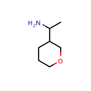 Chemical structure of 1-(tetrahydro-2H-pyran-3-yl)ethan-1-amine , CAS 1369346-63-3, AChemBlock Q57833