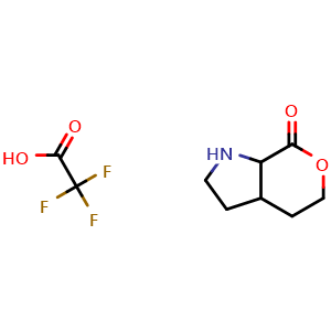 Chemical structure of hexahydropyrano[3,4-b]pyrrol-7(1H)-one 2,2,2-trifluoroacetate , CAS 1423023-84-0, AChemBlock Q57854
