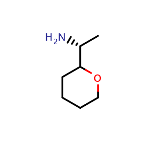 Chemical structure of (1R)-1-(tetrahydro-2H-pyran-2-yl)ethan-1-amine , CAS 1820598-78-4, AChemBlock Q57872