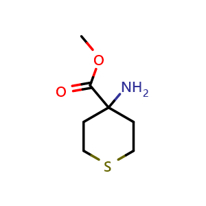 Chemical structure of methyl 4-aminotetrahydro-2H-thiopyran-4-carboxylate , CAS 744176-43-0, AChemBlock Q57894