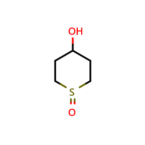 Chemical structure of 4-hydroxytetrahydro-2H-thiopyran 1-oxide , CAS 89211-29-0, AChemBlock Q57900