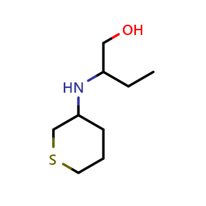 Chemical structure of 2-((tetrahydro-2H-thiopyran-3-yl)amino)butan-1-ol , CAS 1310115-94-6, AChemBlock Q57948