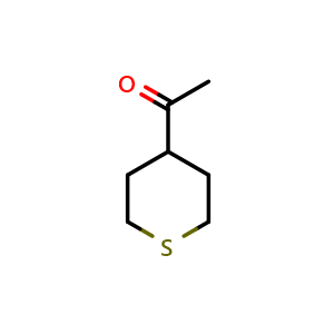 Chemical structure of 1-(tetrahydro-2H-thiopyran-4-yl)ethan-1-one , CAS 32358-89-7, AChemBlock Q57990