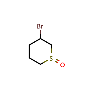 Chemical structure of 3-bromotetrahydro-2H-thiopyran 1-oxide , CAS 332041-59-5, AChemBlock Q57991