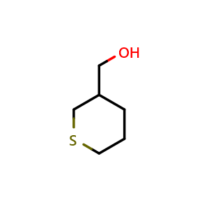 Chemical structure of (tetrahydro-2H-thiopyran-3-yl)methanol , CAS 1195351-86-0, AChemBlock Q57993
