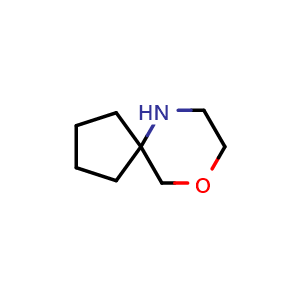 Chemical structure of 9-oxa-6-azaspiro[4.5]decane , CAS 51130-61-1, AChemBlock Q58036