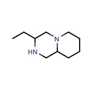 Chemical structure of 3-ethyloctahydro-2H-pyrido[1,2-a]pyrazine , CAS 1228682-15-2, AChemBlock Q58047