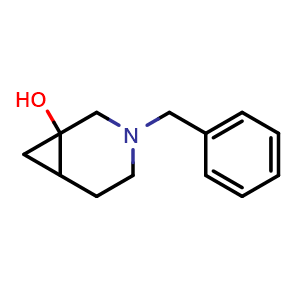 Chemical structure of 3-benzyl-3-azabicyclo[4.1.0]heptan-1-ol , CAS 1354952-70-7, AChemBlock Q58079