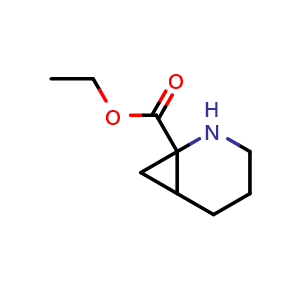 Chemical structure of ethyl 2-azabicyclo[4.1.0]heptane-1-carboxylate , CAS 1250993-25-9, AChemBlock Q58081