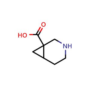 Chemical structure of 3-azabicyclo[4.1.0]heptane-1-carboxylic acid , CAS 1181826-12-9, AChemBlock Q58100