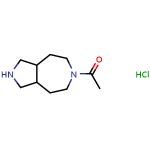 Chemical structure of 1-(octahydropyrrolo[3,4-d]azepin-6(1H)-yl)ethan-1-one hydrochloride , CAS 1955494-17-3, AChemBlock Q58111