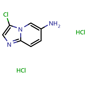 Chemical structure of 3-chloroimidazo[1,2-a]pyridin-6-amine dihydrochloride , CAS 1432681-50-9, AChemBlock Q58137