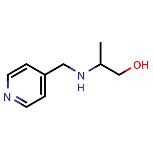 Chemical structure of 2-((pyridin-4-ylmethyl)amino)propan-1-ol , CAS 1153892-93-3, AChemBlock Q58149