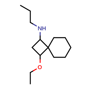 Chemical structure of 3-ethoxy-N-propylspiro[3.5]nonan-1-amine , CAS 1355004-77-1, AChemBlock Q58157
