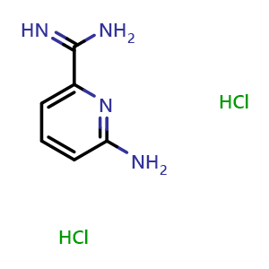 Chemical structure of 6-aminopicolinimidamide dihydrochloride , CAS 1432679-10-1, AChemBlock Q58197
