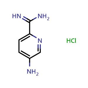 Chemical structure of 5-aminopicolinimidamide hydrochloride , CAS 1258290-09-3, AChemBlock Q58199