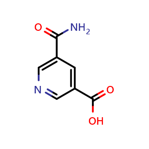 Chemical structure of 5-carbamoylnicotinic acid , CAS 24242-17-9, AChemBlock Q58200