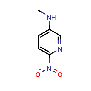 Chemical structure of N-methyl-6-nitropyridin-3-amine , CAS 189348-22-9, AChemBlock Q58201
